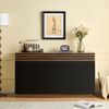 Modernes Sideboard 150 x 40 x 85 cm in brauner Holzoptik mit schwarzen Türen, 2 Schubladen & 4 Türen – Viel Stauraum, stilvolles Design für Wohnzimmer, Esszimmer & Küche Bild 5