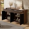 Modernes Sideboard 150 x 40 x 85 cm in brauner Holzoptik mit schwarzen Türen, 2 Schubladen & 4 Türen – Viel Stauraum, stilvolles Design für Wohnzimmer, Esszimmer & Küche Bild 4