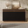 Modernes Sideboard 150 x 40 x 85 cm in brauner Holzoptik mit schwarzen Türen, 2 Schubladen & 4 Türen – Viel Stauraum, stilvolles Design für Wohnzimmer, Esszimmer & Küche Bild 3