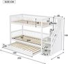 Etagenbett aus Kiefernholz und MDF mit Rollbett & Leiterschrank, 90x200/190 cm, Weiß, ohne Matratze Bild 4