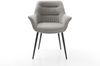 Esszimmerstuhl Kaira-Flex Strukturstoff Soft Grau 4-Fuß konisch Schwarz Bild 2