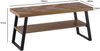 Couchtisch 100x40x41cm Fischgrätmuster Braun Metallgestell Ablage Modern Rechteckig Bild 4