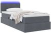 vidaXL LED-Speicherbett mit Matratze Dunkelgrau 100 x 200 cm Samt 3371314 Bild 3