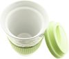 2er Set Kaffeebecher To Go, Porzellan Coffee to go Becher mit Deckel 250ml Hellgrün Bild 3