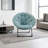 Sessel klappbar, gepolstert mit Schafwollbezug, Metallgestell, blau, belastbar bis 110 kg Bild 2