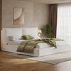Polsterbett,Doppelbett,180 x 200cm,hydraulisches Funktionsbett,Bett mit Lattenrost, Kopfteil, gepolstertes Kopfteil, Beige, bouclé Bild 3