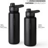 Vinsun Isolierflasche Edelstahl Trinkflasche 750ml Strohhalm - 2 Deckel Thermoflasche, BPA frei, doppelwandig, auslaufsicher, bruchsicher, geruchsneutral Bild 3