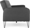 Schlafsofa Tejarid mit Stoff-Bezug, modernes Design, Schwarz Dunkelgrau, Metallgestell, für 2–3 Personen Bild 5