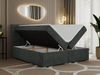 Boxspringbett, Deko Bed mit Matratze und Topper - SUSAN - 180x200cm - Dunkelgrau Stoff - H3 Bild 2
