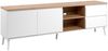 Calicosy 'ZAMOS' TV-Möbel mit 2 Türen und 2 Schubladen in Eichenholzoptik - L186 cm - Weiß Bild 5