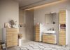 Kadima Design Stauraumkommode, Badschrank mit Schubladen, 60x34x97, in Weiß und Grandson-Eiche, Chromfüße, Grifflose, "Veer"-Serie Bild 2