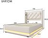 Polsterbett 90x200 cm mit Matratze, hydraulischem Bettkasten, USB/Typ-C und 3-seitiger LED-Beleuchtung, PU in Weiß Bild 5