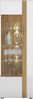 Vitrinenschrank Eiche Castello Nb. mit Hochglanz weiß AKRON-131 MDF Front mit edler Fräsung, B/H/T: ca. 65/196/42 cm Bild 3