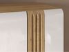 Vitrinenschrank Eiche Castello Nb. mit Hochglanz weiß AKRON-131 MDF Front mit edler Fräsung, B/H/T: ca. 65/196/42 cm Bild 5
