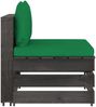 vidaXL Modulares Mittelsofa mit Kissen Grau Imprägniertes Holz 3068125 Bild 2