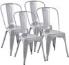 CLP 4er Set Stapelstühle Benedikt stapelbar Rückenlehnen Metall bis 200 kg belastbar,silber Bild 3