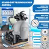 KESSER Sandfilteranlage 600W Sandfilter für Pools 13200L/h Durchfluss Poolfilter 7-Wege Ventil (Filteranlage mit Pumpe, 1200g Filterbälle Druckmanometer, Abdeckung), Tankvolumen für bis 30kg Sand Professionelle Poolwasserfilterung Bild 2