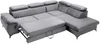 Vente-unique - SAMARA Sofa SamtStoff Grau - B 221 cm x H 75 cm x L 275 cm Bild 4