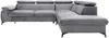 Vente-unique - SAMARA Sofa SamtStoff Grau - B 221 cm x H 75 cm x L 275 cm Bild 3
