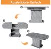 Flieks Esstisch (klappbar 110-130x70x75 cm, 1-St, mit Metallgriff), ausziehbar Tisch oval Küchentisch mit Stauraum Schreibtisch grau Bild 4