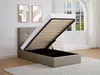 Vente-unique - CALINIDA Bett Stoff Schokoladenbraun - B 201 cm x H 101,5 cm x L 98 cm Bild 2