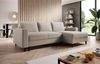 Selsey 'Nalika' Ecksofa mit Schlaffunktion, Bettkasten, Samt wasserabweisend, Ottomane rechts, Creme Bild 2