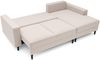 Selsey 'Nalika' Ecksofa mit Schlaffunktion, Bettkasten, Samt wasserabweisend, Ottomane rechts, Creme Bild 3