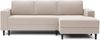 Selsey 'Nalika' Ecksofa mit Schlaffunktion, Bettkasten, Samt wasserabweisend, Ottomane rechts, Creme Bild 5