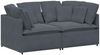 vidaXL Modulares Sofa mit Kissen Samt Dunkelgrau 3321250 Bild 2