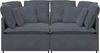vidaXL Modulares Sofa mit Kissen Samt Dunkelgrau 3321250 Bild 4