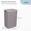 osoltus Wäschesortierer Nelson 1-Fach Wäschekorb Bambus Grau 60 cm Bild 3