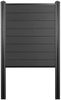 WPC-Sichtschutz Sarthe, Zaun Windschutz, WPC-Pfosten zum Einbetonieren ~ Basiselement schmal, 105cm anthrazit Bild 2