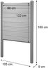 WPC-Sichtschutz Sarthe, Zaun Windschutz, WPC-Pfosten zum Einbetonieren ~ Basiselement schmal, 105cm anthrazit Bild 3