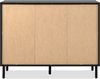 Calicosy Sideboard 2 Türen 4 Schubladen Schwarz und Holz B118 cm - MONZA - Helles Holz Bild 4