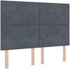 vidaXL Boxspringbett mit Matratze Dunkelgrau 190 x 140 cm Samt 3340923 Bild 4
