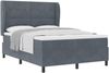 vidaXL Boxspringbett mit Matratze Dunkelgrau 190 x 140 cm Samt 3340923 Bild 2
