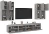 vidaXL 7-tlg. TV-Wohnwand mit LED-Leuchten Grau Sonoma 3216776 Bild 5