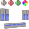 vidaXL 7-tlg. TV-Wohnwand mit LED-Leuchten Grau Sonoma 3216776 Bild 2