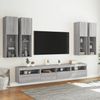 vidaXL 7-tlg. TV-Wohnwand mit LED-Leuchten Grau Sonoma 3216776 Bild 4