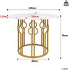 Runder Esstisch, Küchentisch für 4 Personen mit Metallbeinen und marmorierter MDF-Tischplatte, geeignet für Esszimmer und Wohnzimmer, MDF+Metall, Weiß+Gold, 100×100×76 cm Bild 4