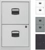 Bisley Home Hängeregistraturschrank mit Schloss aus Stahlblech, 2 Schubladen, einbahnig - Hängeregisterschrank abschließbar, Hängeregistratur für Hängemappen & Hängeordner - Farbe: grau/blau, PFA2-505 Bild 2