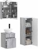 vidaXL Badezimmermöbel-Set 4 pcs Grau Sonoma Ingenieurholz und Glas 3407460 Bild 2