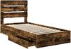 vidaXL Aufbewahrungsbett Geräucherte Eiche 100 x 200 cm Holzwerkstoff 3411921 Bild 5