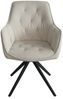 2er-Set Esszimmerstuhl HWC-L80, Küchenstuhl Polsterstuhl Stuhl mit Armlehne, drehbar, Metall Stoff/Textil ~ creme-beige Bild 5