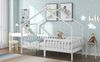Schönes Hausbett, Kinderbett Massivholz mit Zaun und Lattenrost, Kinder- und Jugendzimmer mit Absturzsicherung, weiß (200x90 cm) Bild 4