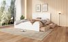 Bett 160×200 cm mit 2 Schubladen, Lattenrost inklusive, Weiß/helle Eiche Bild 2