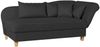 Selma Recamiere mit Armteil rechts klappbar Flachgewebe Schwarz Buche Natur Bild 2