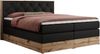 Boxspringbett VENETO KING, Doppelbett mit Multipocket-Matratze, Polsterbett mit Kopfstütze - 180 x 200 cm - Schwarz Kunstleder - H4 Bild 4