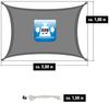 1x2m UV Sonnensegel Sonnenschutz Wasserdurchlässig Grau Bild 5