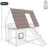 Flieks Etagenbett, Hausbett Kinderbett 140x200cm mit Dach, Fenster, Leiter und Rutsche Bild 3